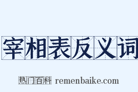 宰相表反义词是什么意思的图片
